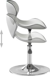 vidaXL Krzesło stołowe, białe, obite sztuczną skórą 7