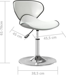 vidaXL Krzesło stołowe, białe, obite sztuczną skórą 8