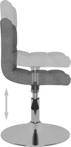vidaXL Obrotowe krzesła stołowe, 2 szt., jasnoszare, obite tkaniną 8