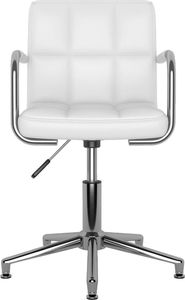 vidaXL Obrotowe krzesła stołowe, 2 szt., białe, sztuczna skóra 4