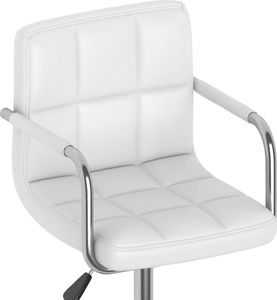 vidaXL Obrotowe krzesła stołowe, 2 szt., białe, sztuczna skóra 8