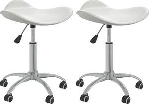 vidaXL Obrotowe krzesła stołowe, 2 szt., białe, sztuczna skóra 1