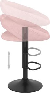 vidaXL Stołki barowe, 2 szt., różowe, obite aksamitem 6