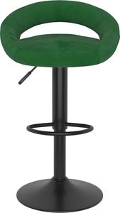 vidaXL Stołki barowe, 2 szt., ciemnozielone, obite aksamitem 3