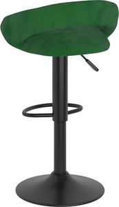 vidaXL Stołki barowe, 2 szt., ciemnozielone, obite aksamitem 5