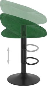 vidaXL Stołki barowe, 2 szt., ciemnozielone, obite aksamitem 6