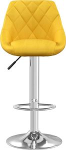 vidaXL Stołki barowe, 2 szt., musztardowe, obite aksamitem 3