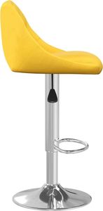 vidaXL Stołki barowe, 2 szt., musztardowe, obite aksamitem 4