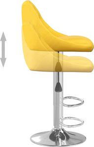 vidaXL Stołki barowe, 2 szt., musztardowe, obite aksamitem 7