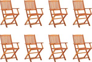 vidaXL Składane krzesła ogrodowe, 8 szt., lite drewno eukaliptusowe 1