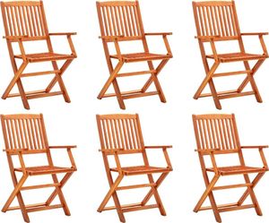 vidaXL Składane krzesła ogrodowe, 6 szt., lite drewno eukaliptusowe 1
