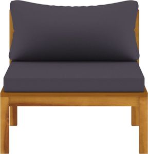 vidaXL 2-cz. zestaw wypoczynkowy z ciemnoszarymi poduszkami, akacja 5