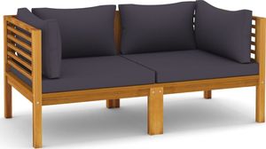 vidaXL 2-osobowa sofa ogrodowa z poduszkami, lite drewno akacjowe 2