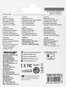 Dysk SSD Patriot P400 1TB M.2 2280 PCI-E x4 Gen4 NVMe (P400P1TBM28H) 6