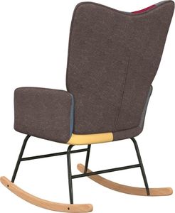 vidaXL Fotel bujany, patchwork, tapicerowany tkaniną 4