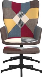 vidaXL Fotel z podnóżkiem, patchwork, obity tkaniną 2