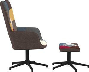 vidaXL Fotel z podnóżkiem, patchwork, obity tkaniną 3