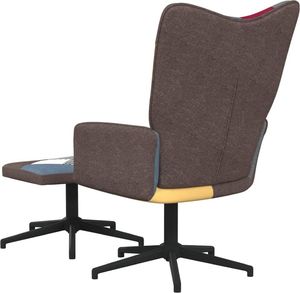 vidaXL Fotel z podnóżkiem, patchwork, obity tkaniną 4