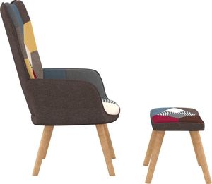 vidaXL Fotel z podnóżkiem, patchwork, obity tkaniną 3