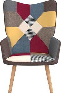 vidaXL Fotel, patchwork, obity tkaniną 2