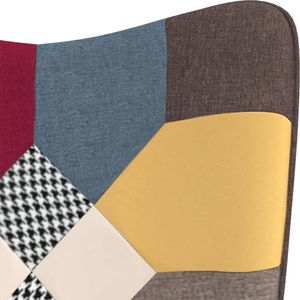 vidaXL Fotel, patchwork, obity tkaniną 5