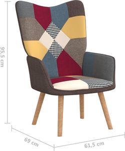 vidaXL Fotel, patchwork, obity tkaniną 6