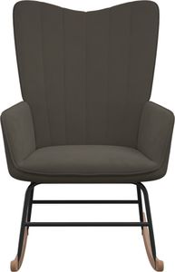 vidaXL Fotel bujany, ciemnoszary, tapicerowany aksamitem 3