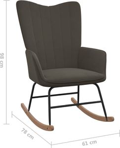 vidaXL Fotel bujany, ciemnoszary, tapicerowany aksamitem 7