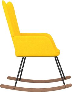 vidaXL Fotel bujany z podnóżkiem, musztardowy, obity tkaniną 6