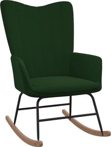vidaXL Fotel bujany z podnóżkiem, ciemnozielony, obity aksamitem 6