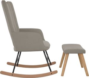 vidaXL Fotel bujany z podnóżkiem, jasnoszary, obity aksamitem 4