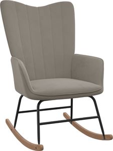 vidaXL Fotel bujany z podnóżkiem, jasnoszary, obity aksamitem 6