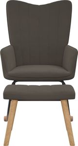 vidaXL Fotel bujany z podnóżkiem, ciemnoszary, obity aksamitem 3