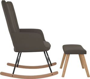 vidaXL Fotel bujany z podnóżkiem, ciemnoszary, obity aksamitem 4