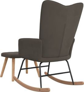 vidaXL Fotel bujany z podnóżkiem, ciemnoszary, obity aksamitem 5