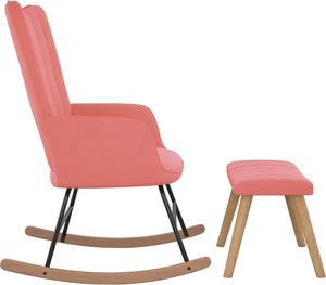 vidaXL Fotel bujany z podnóżkiem, różowy, obity aksamitem 4