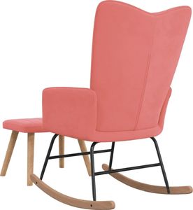 vidaXL Fotel bujany z podnóżkiem, różowy, obity aksamitem 5
