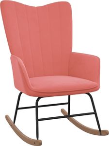 vidaXL Fotel bujany z podnóżkiem, różowy, obity aksamitem 6