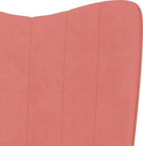 vidaXL Fotel bujany z podnóżkiem, różowy, obity aksamitem 8