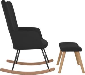 vidaXL Fotel bujany z podnóżkiem, czarny, obity aksamitem 4