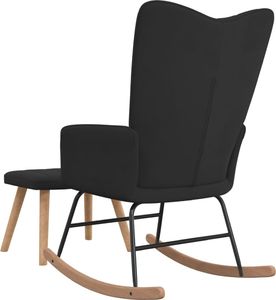 vidaXL Fotel bujany z podnóżkiem, czarny, obity aksamitem 5