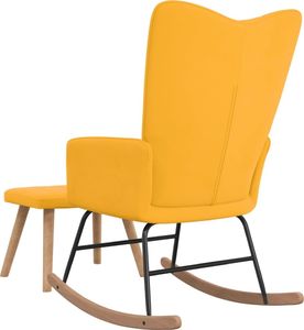 vidaXL Fotel bujany z podnóżkiem, musztardowy, obity aksamitem 5