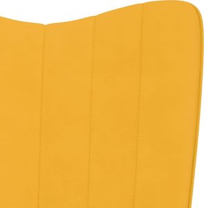 vidaXL Fotel bujany z podnóżkiem, musztardowy, obity aksamitem 8