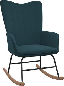 vidaXL Fotel bujany z podnóżkiem, niebieski, obity aksamitem 6