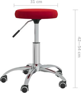 vidaXL Stołek do masażu, obity aksamitem, winna czerwień 6