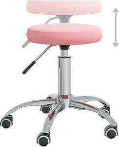 vidaXL Stołek do masażu, obity aksamitem, różowy 4