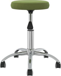 vidaXL Stołek do masażu, obity aksamitem, jasnozielony 3