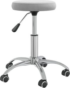 vidaXL Stołek do masażu, obity aksamitem, jasnoszary 2