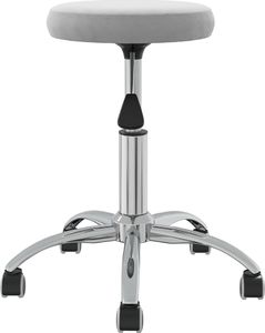 vidaXL Stołek do masażu, obity aksamitem, jasnoszary 3