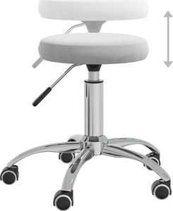 vidaXL Stołek do masażu, obity aksamitem, jasnoszary 4